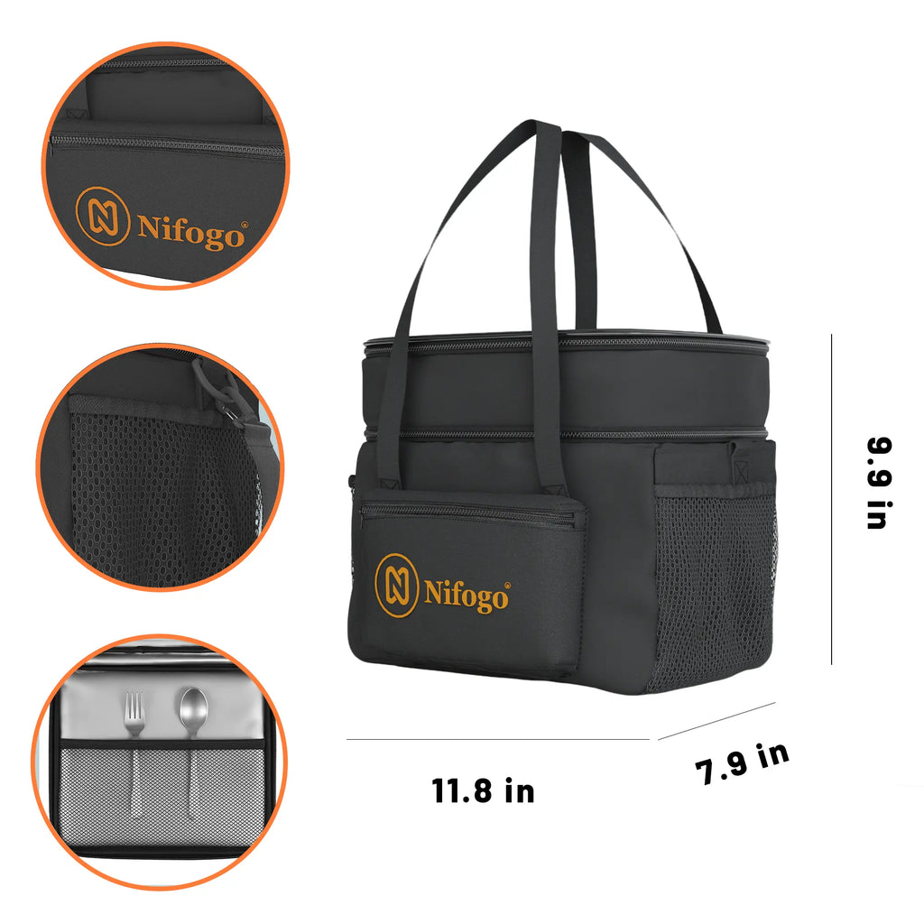 Nifogo 15L Insulated Lunch Bag for Women Men Girls Water Resistant Portable Cooler Tote for Work Picnic Travel Essentials Large Capacity Versatile Design