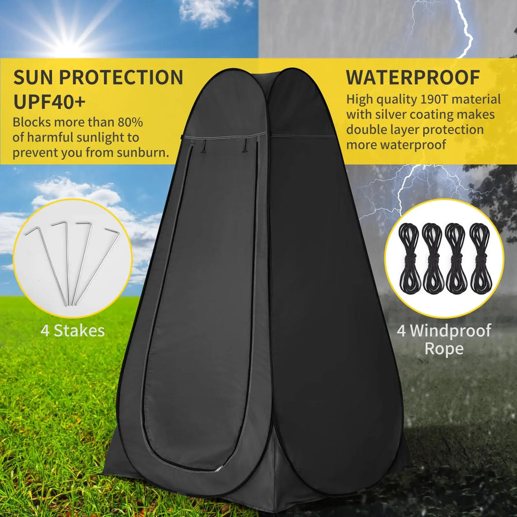 Camping Changing Tent Ann Katy Portable Toilet Shower Tent with Solar Bag Durable Pop-Up Shower Changing Tent Plant Watering Rv Bunk Beach Picnic Fishing Potty Outdoor Camping Shower Tent Easy Setup Privacy Tent Changing Room Portable Camp Shower Tents Fo