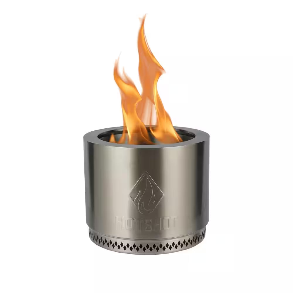 Traveler Portable Low Smoke 15 In. round Wood-Burning Fire Pit in Stainless Steel with Carry Bag