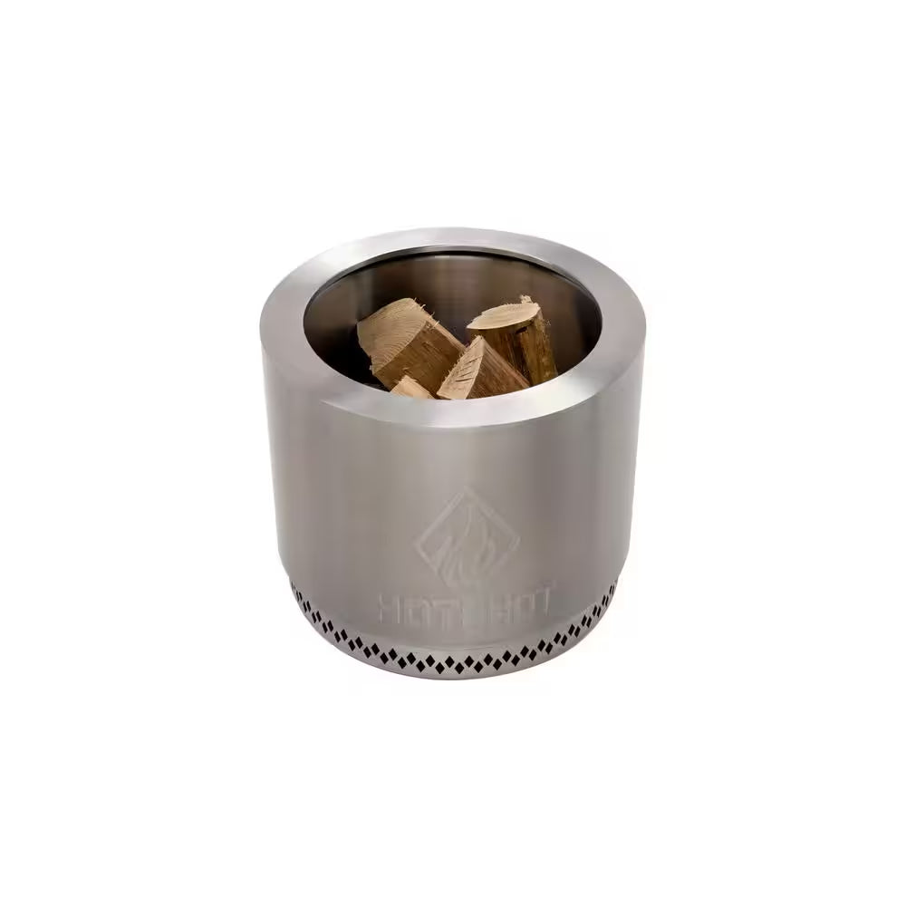 Traveler Portable Low Smoke 15 In. round Wood-Burning Fire Pit in Stainless Steel with Carry Bag