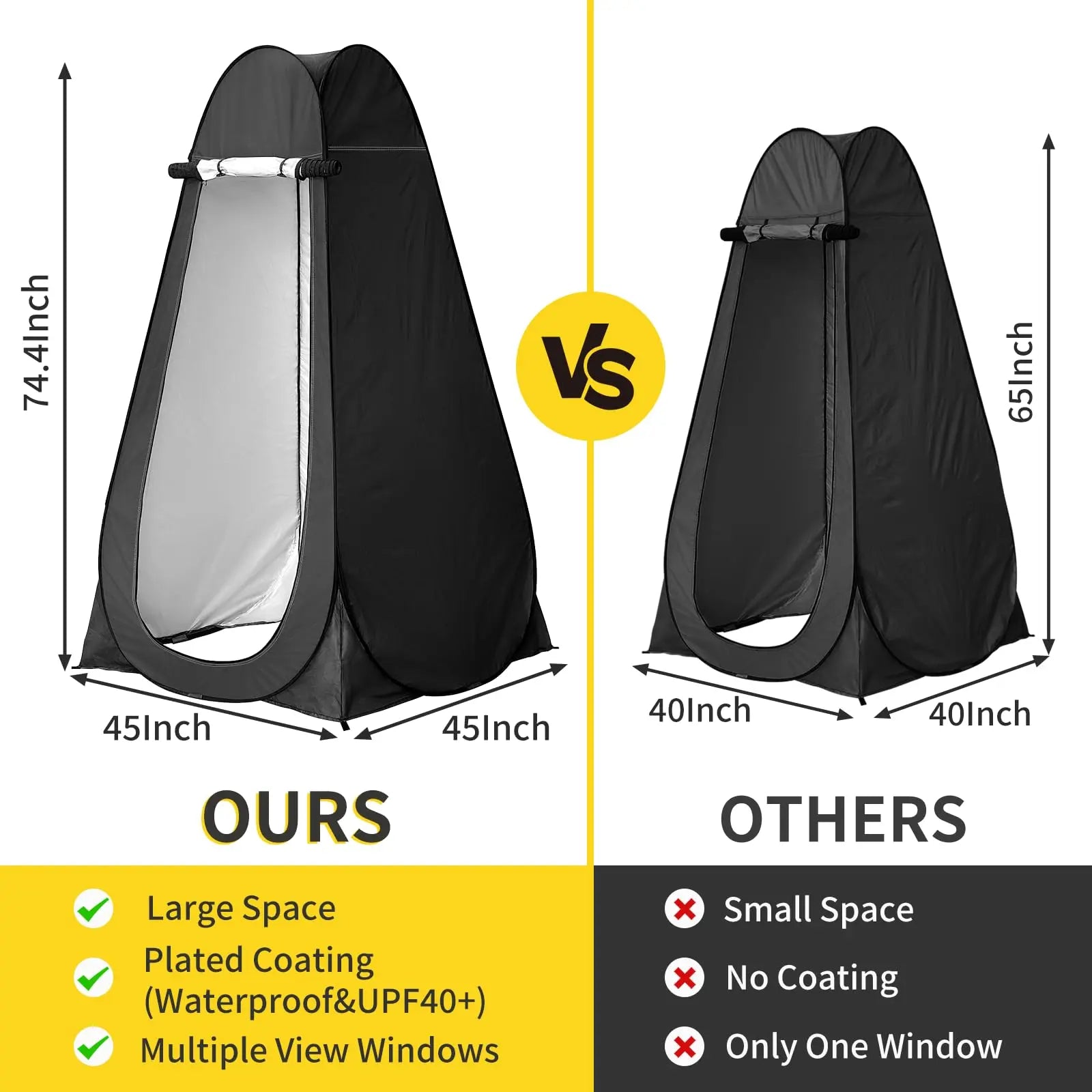 Camping Changing Tent Ann Katy Portable Toilet Shower Tent with Solar Bag Durable Pop-Up Shower Changing Tent Plant Watering Rv Bunk Beach Picnic Fishing Potty Outdoor Camping Shower Tent Easy Setup Privacy Tent Changing Room Portable Camp Shower Tents Fo